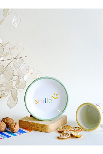 Elifle Enamel Plate 12cm Smile Pattern