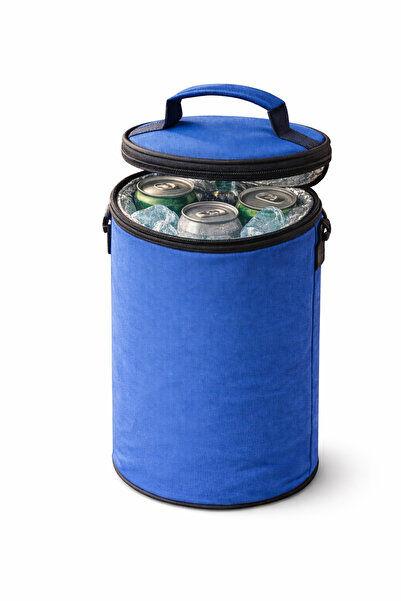 Bestchoice Termos Çanta Silindir 8 Litre Isı Yalıtımlı Üst Kapak Tutamaçlı Mavi