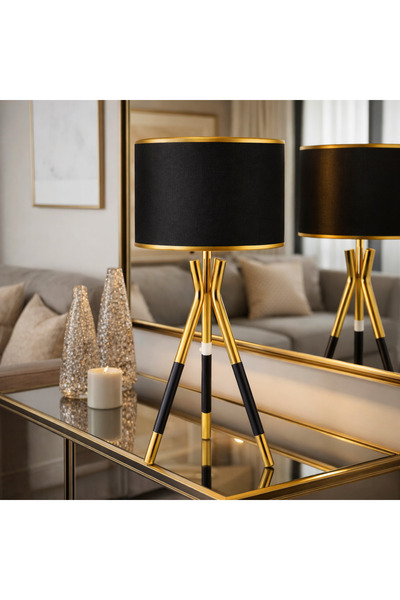 EvLight Royal Tripod Gold Black Lampshade