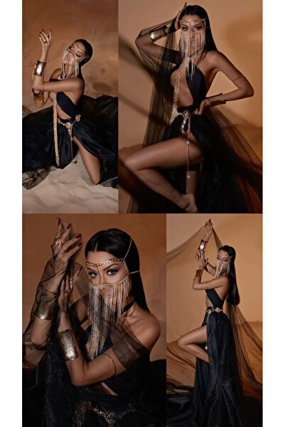 Ravinity Dansöz Peçesi, Dansçı Altın Zincirli Yüz Maskesi