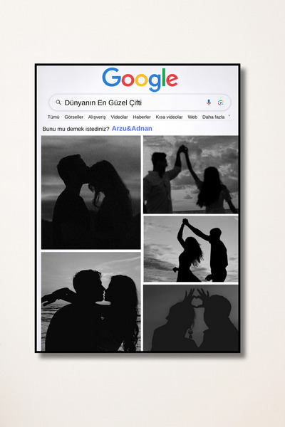 ERUMAR HOME Sevgili,Çift Tablosu Hediye Kişiye Özel Fotoğraflı İsimli Google ...