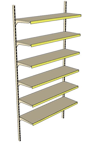 RafBurada 6 Katlı Duvara Monte, Standart Market Rafı Yeşil-30x75 cm