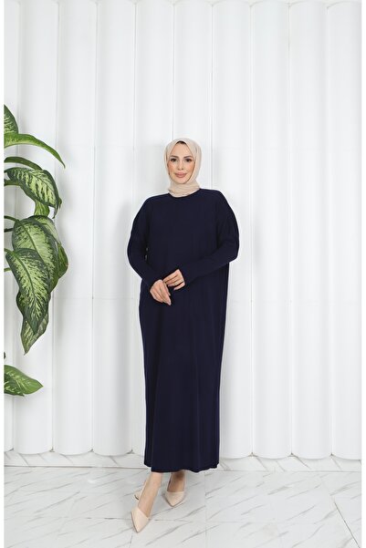 NİSUM MODA Bat sleeve ribbed knitted dress