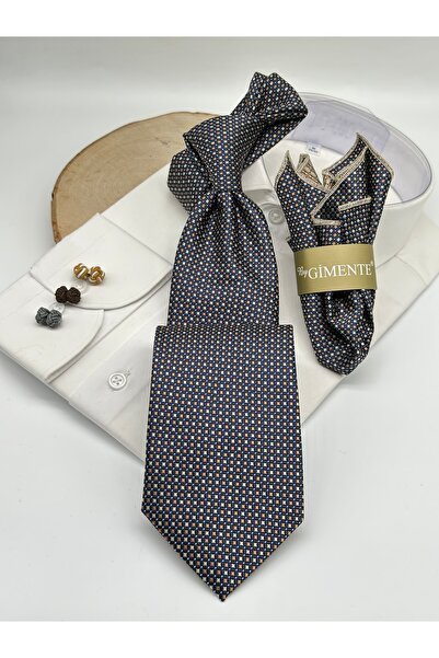 Gutiero Brown Patterned Classic Tie with Handkerchief