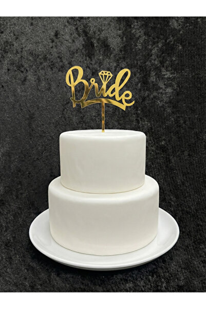 Leyli Kına Bride' Yazılı Gold Pasta Üzeri Süsü Bride To Be Parti Bekarlığa Veda
