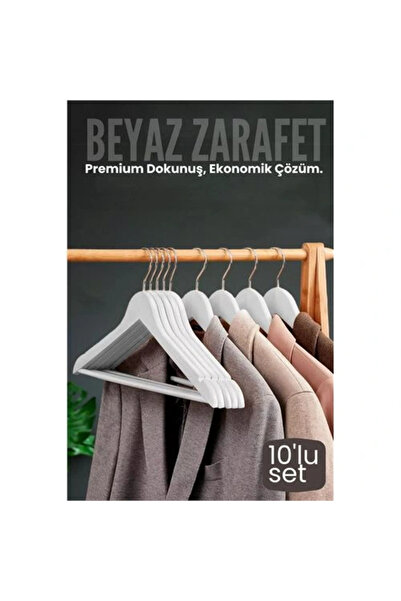Twin Store Mey Import ®   10-Piece Luxury White Clothes Hangers - Ergonomic &...