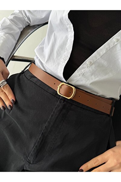 coaksco Timeless Oval Buckle Tan Women's Belt