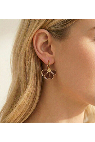 Candy Nuveria Mine Çiçeği Altın Kaplama Küpe