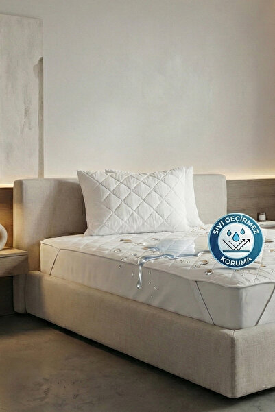 Mavera Life Kapitone Köşe Lastikli Sıvı Su Geçirmez Çift Kişilik Yatak Koruyu...
