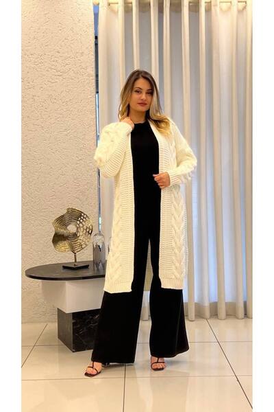 Cannes White Long Sleeve Long Cardigan
