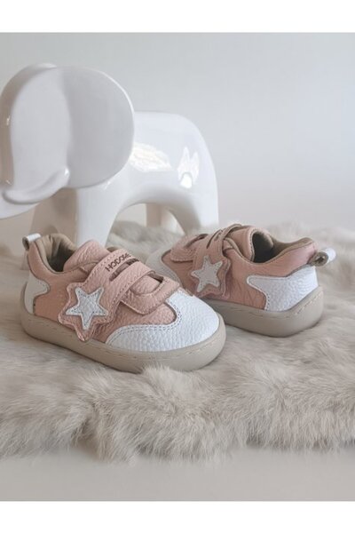 Hodore Starex Powder-White Детски спортни обувки от естествена кожа с ортопедична подметка