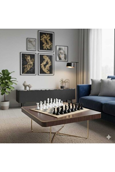 NN plastik Ahşap tablalı satranç takımı