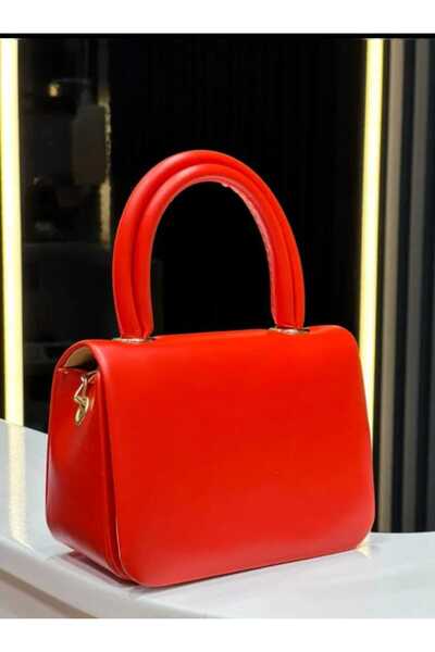 ÖZÜM TAKI Women's Metal Gold Strap Handbag and Shoulder Bag Pomegranate Colors