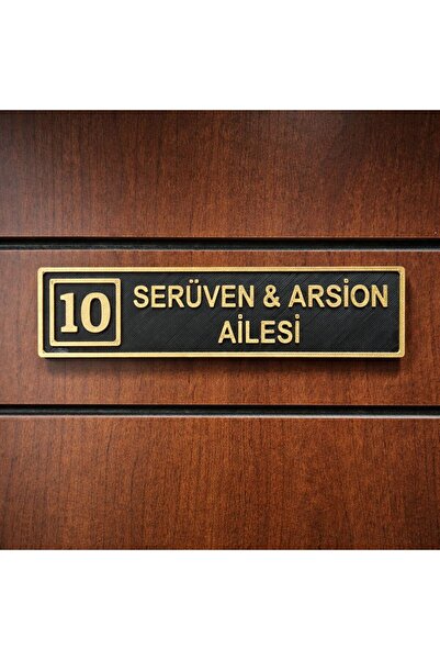 Serüven 3D Aile İsmi ve Kapı Numarası Tabelası – Dekoratif Kapı Süsü - Kişiye Özel - 3D Baskı