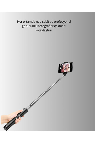 Sepetink عصا سيلفي بلوتوث - مع ضوء، قابلة للطي، جهاز تحكم عن بعد