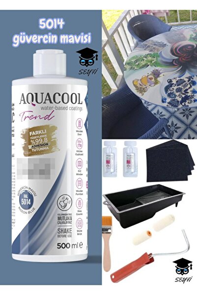 Aquacool Trend kendiliğinden vernikli çelik ahşap kapı beyaz eşya mutfak dolabı fayans petek metal boya 500 ml set