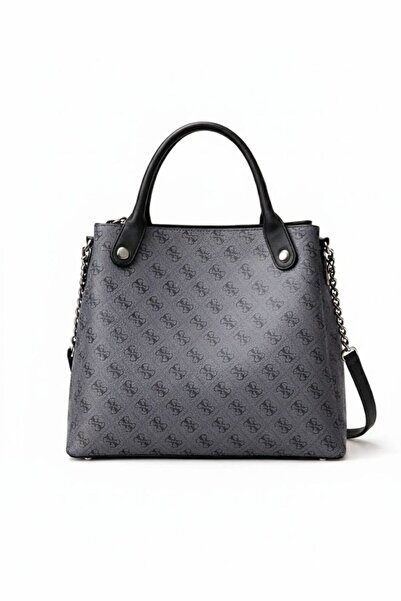 ZERVA QUEEN Monogram Patterned Hand and Shoulder Bag - Stylish and Classic Daily Shoulder Bag with Logo