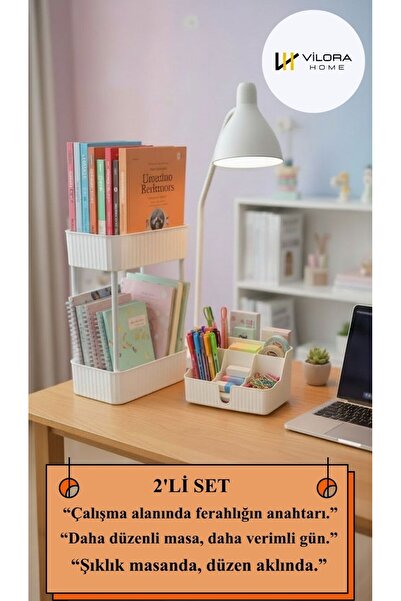 VİLORA HOME 2'Lİ SET Masaüstü Düzenleyici Organizer Seti-Ofis&Çalışma Masası ...