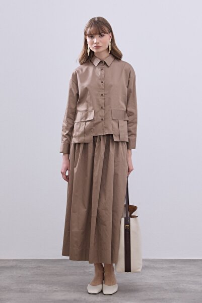 Kübra Yiğit Short Shirt Set with Pockets