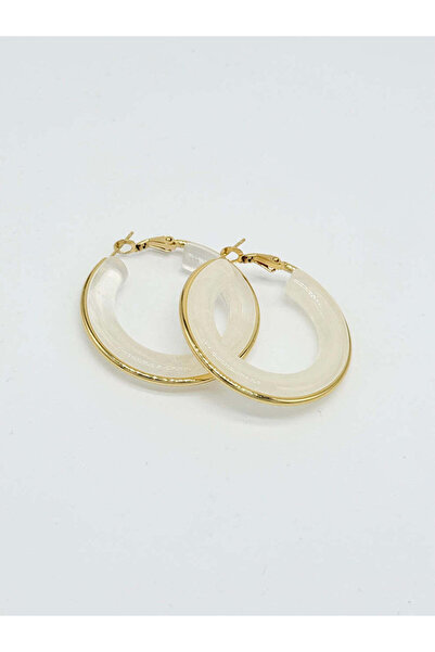 Miruva Steel Ring Cream Color Women's Earring