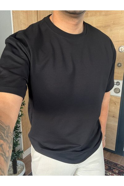 blucombin Tricou Premium Oversize pentru bărbați, cu gât crewneck, Full Fit