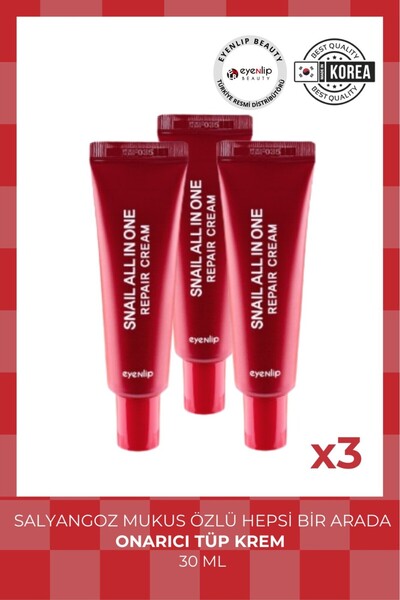 Eyenlip Beauty Salyangoz Mukus Özlü Hepsi Bir Arada Onarıcı Tüp Krem 30 ml 3'...