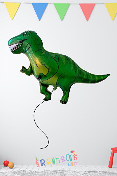 ikm balon T-rex Jurassic Dinazor Yeşil Renk Folyo Helyum Balon 41*104 Cm Dina...