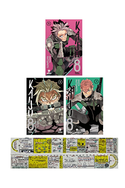 Kurukafa Yayınevi Kaiju No 8 / 5-6-7. Ciltler Manga Seti + Özel Cetvel
