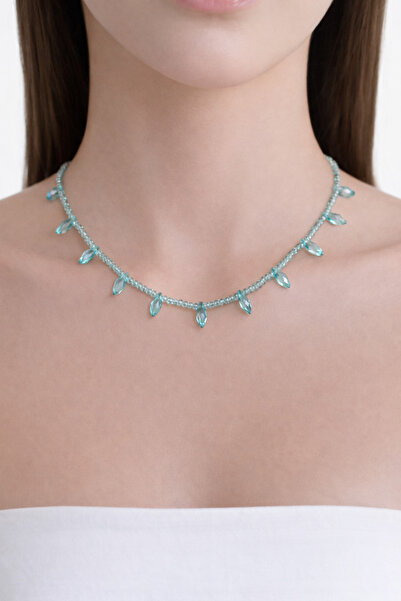 Store kristal kolye Damla kristalli set