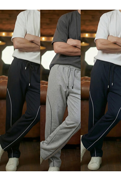 Veleno Pachet de 3 pantaloni de trening pentru bărbați, supradimensionați, re...