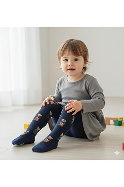 Minia Teddy Bear Patterned Winter Soft Tights
