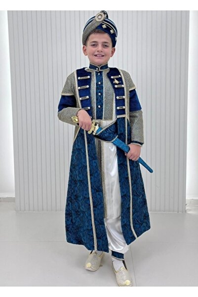 Rüyam Sünnet Brokar Kadife Kombinli Kaftan Sünnet Kıyafeti