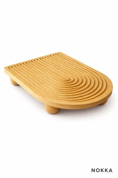 NOKKA Bamboo Top Pedestal Serving Plate 23 X 33 cm