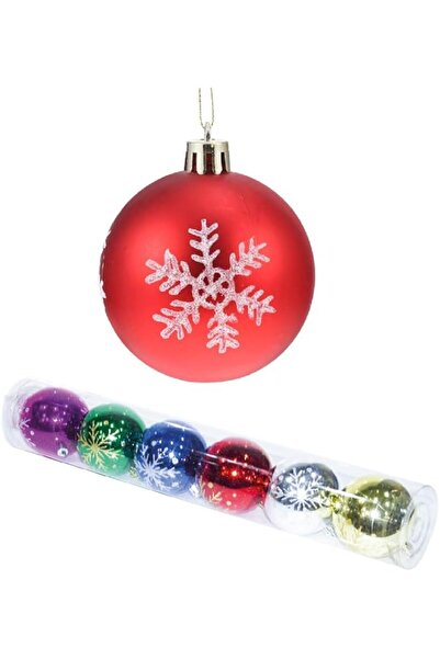 The Bros زينة كرات عيد الميلاد 8 سم - مجموعة من 6 كرات بألوان متنوعة لتزيين ش...