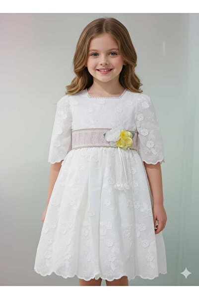 gmax فستان بناتي تولين اناقة كلاسيكية بتفاصيل زهور