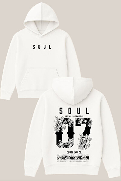 RawNox سويت شيرت سول ديزاين أبيض للجنسين قصة فضفاضة 3 Thread Ş مبطن بالصوف K ...