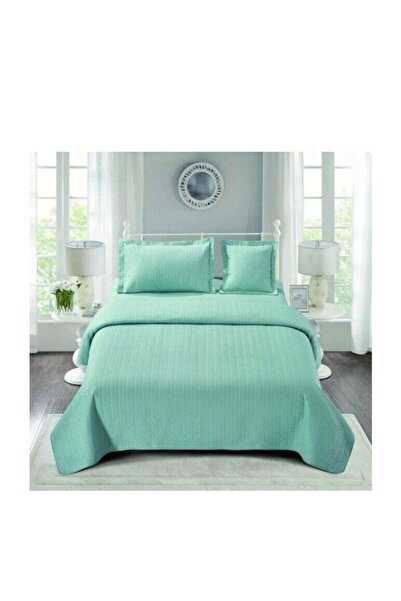 Promass طقم لحاف/بطانية/غطاء سرير مضغوط مطرز سادة مكون من 4 قطع، مقاس فردي