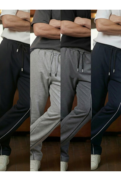 Veleno Pachet de 4 pantaloni de trening pentru bărbați, largi, supradimension...