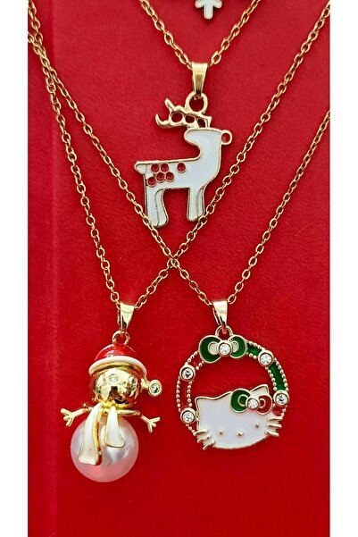 Çelik New Year Women's Gold Christmas Gift Trend Necklaces