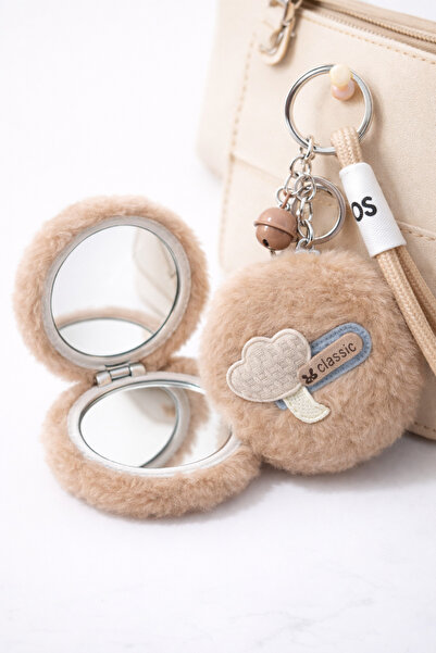 Şirin Bulut Figürlü Anahtarlık Cep Aynası (Büyüteçli)