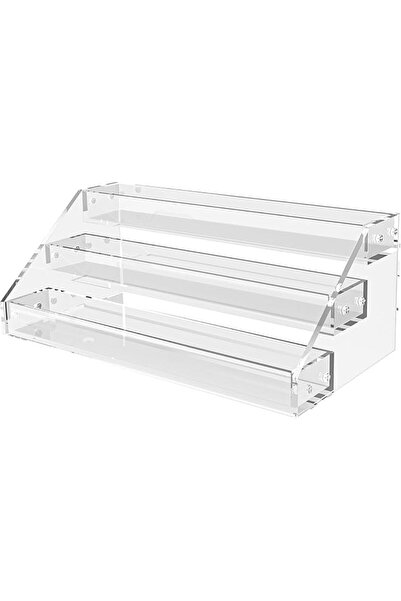 The Bros 12" Acrylic Riser Display Shelves, 3-Tier Clear Perfume Organizer, Sturdy and Stable for De