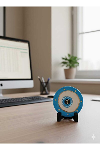Ceresshop El Yapımı Dekoratif Nazar Objesi- MAVİ 9CM