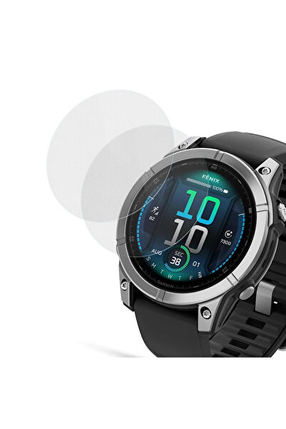 CaseOnn واقي شاشة من الزجاج المقوى 9H مقاس 47 ملم من Garmin Fenix ​​E، قطعتان