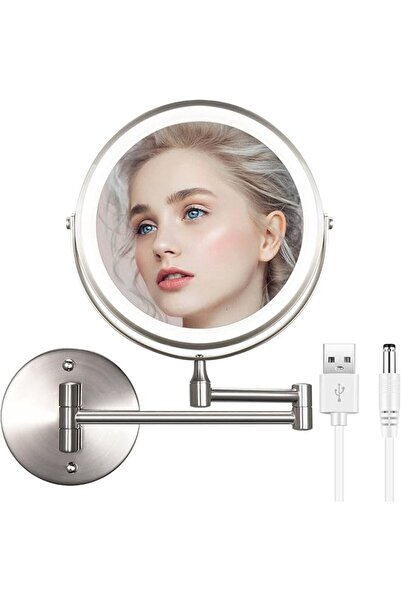 The Bros Wall Mounted Mirror 8'' with 1X/10X Magnification