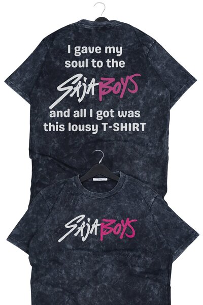 Fuddy Moda Unisex Funny Saja Boys Back Print Washable T-Shirt, Oversized Kpop...