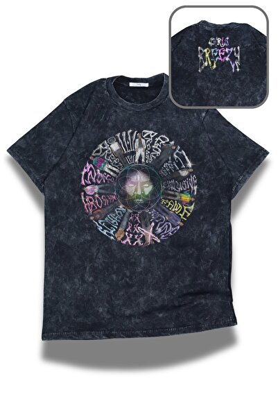 Fuddy Moda Unisex Chris Breezy Ense Printed Washable T-Shirt, Oversized Chris Brown Themed Vintage Tee Shirt