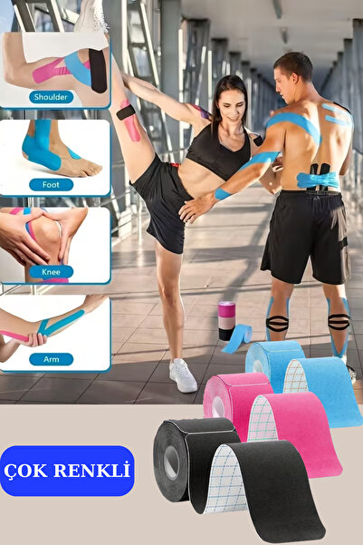 Uni zer Kinezyo Ağrı Bandı 5 Metre Kol Bacak Diz Dirsek Ağrı Bandı Kinesyo Sp...