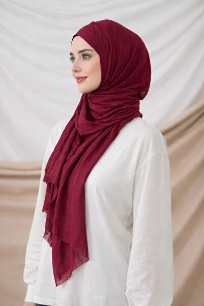 AMİNENESİL Aminesil 100% Cotton Comfort Shawl Burgundy Color