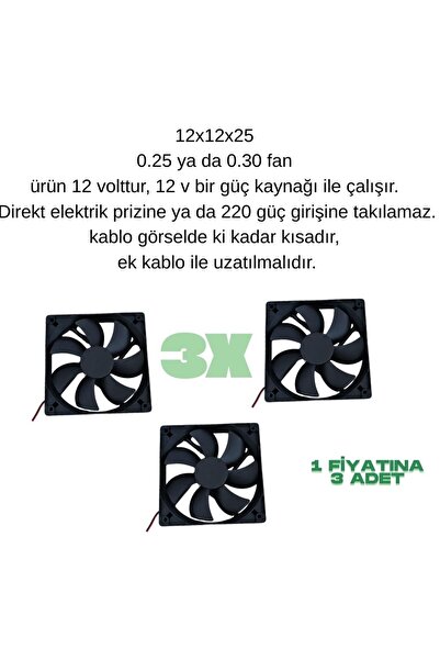 Evonest 12 Cm Kasa Fanı Siyah Sessiz Sıfır 12cm Fan Z-101