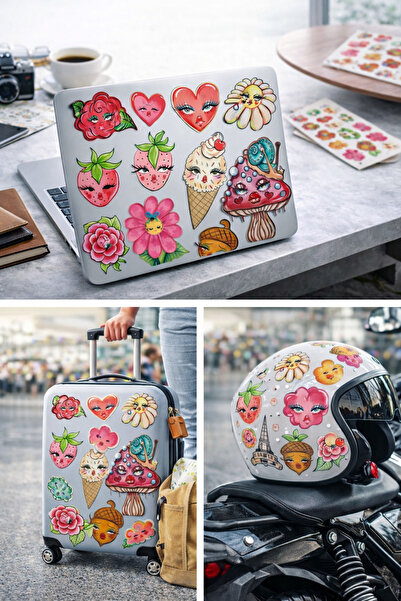 Limitless Design مجموعة ملصقات الرسوم التوضيحية اللطيفة والجميلة - 22x30 سم |...